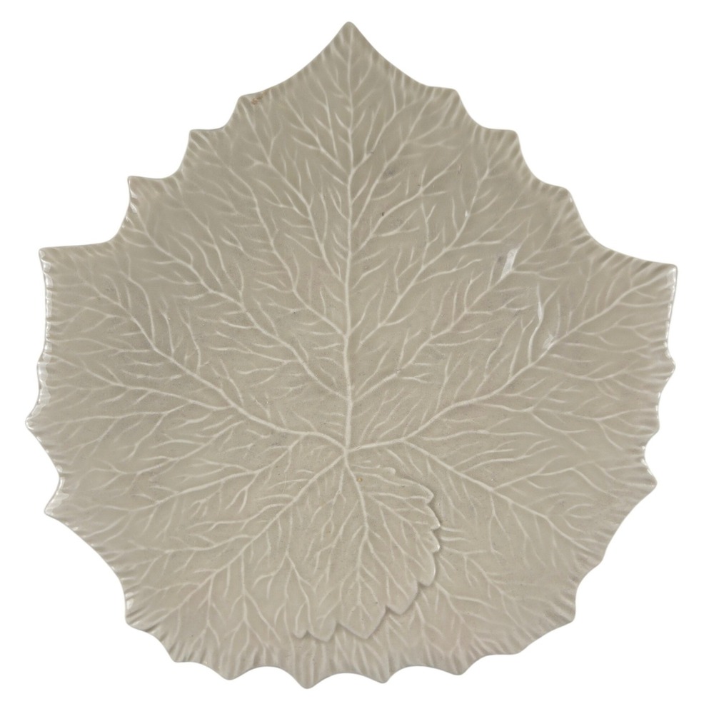 Williams Sonoma Italy Ceramic Decorative Leaf Plate Fall Decor Botanical Decor